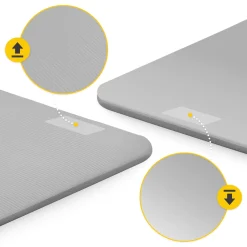 Mata do ćwiczeń fitness i jogi NBR 180 × 60 × 1,5 cm szara