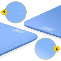 Mata do ćwiczeń fitness i jogi NBR 180 × 60 × 1 cm niebieska