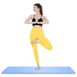 Mata do ćwiczeń fitness i jogi NBR 180 × 60 × 1 cm niebieska
