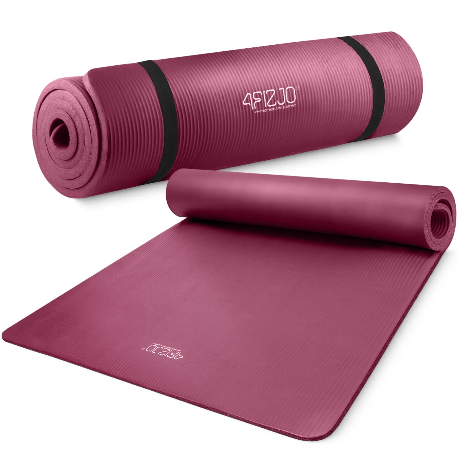 Mata do ćwiczeń fitness i jogi NBR 190 × 100 × 1,5 cm bordowa