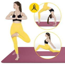 Mata do ćwiczeń fitness i jogi NBR 190 × 100 × 1,5 cm bordowa