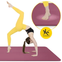 Mata do ćwiczeń fitness i jogi NBR 190 × 100 × 1,5 cm bordowa
