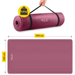 Mata do ćwiczeń fitness i jogi NBR 190 × 100 × 1,5 cm bordowa