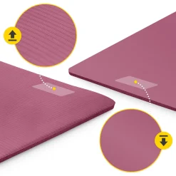 Mata do ćwiczeń fitness i jogi NBR 190 × 100 × 1,5 cm bordowa
