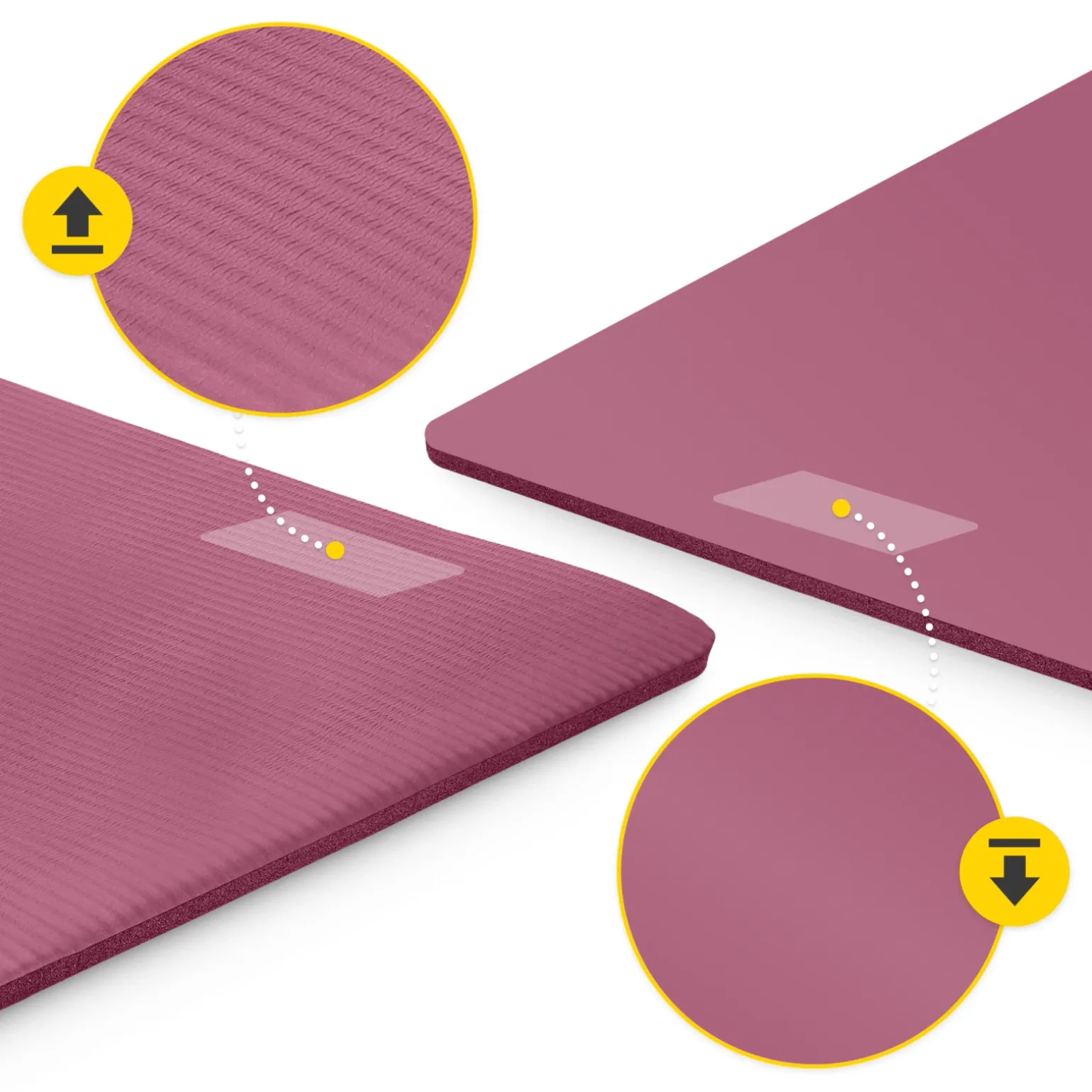 Mata do ćwiczeń fitness i jogi NBR 180 × 60 × 1 cm bordowa