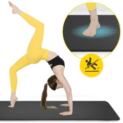 Mata do ćwiczeń fitness i jogi NBR 190 × 100 × 1,5 cm czarna