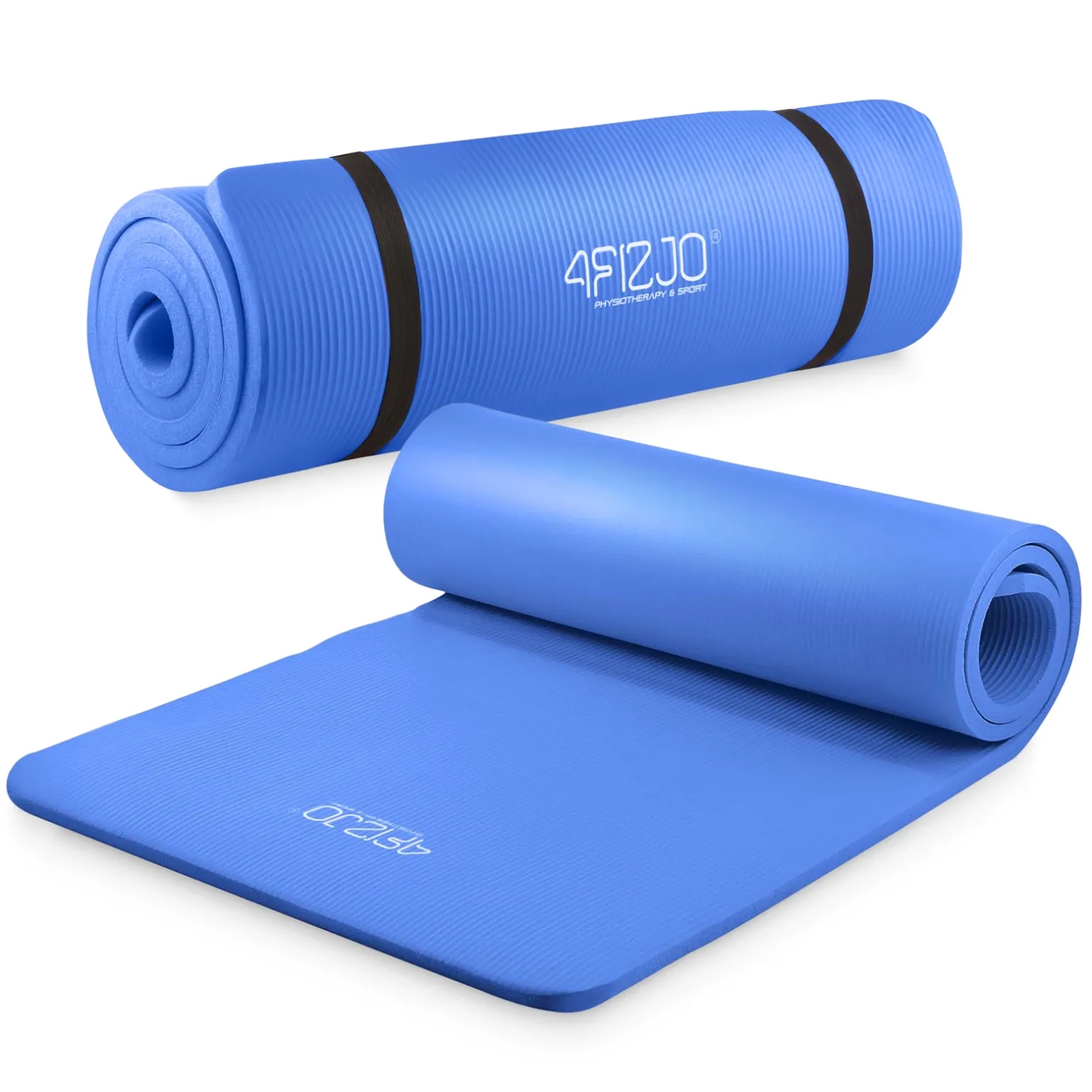 Mata do ćwiczeń fitness i jogi NBR 180 × 60 × 1 cm granatowa