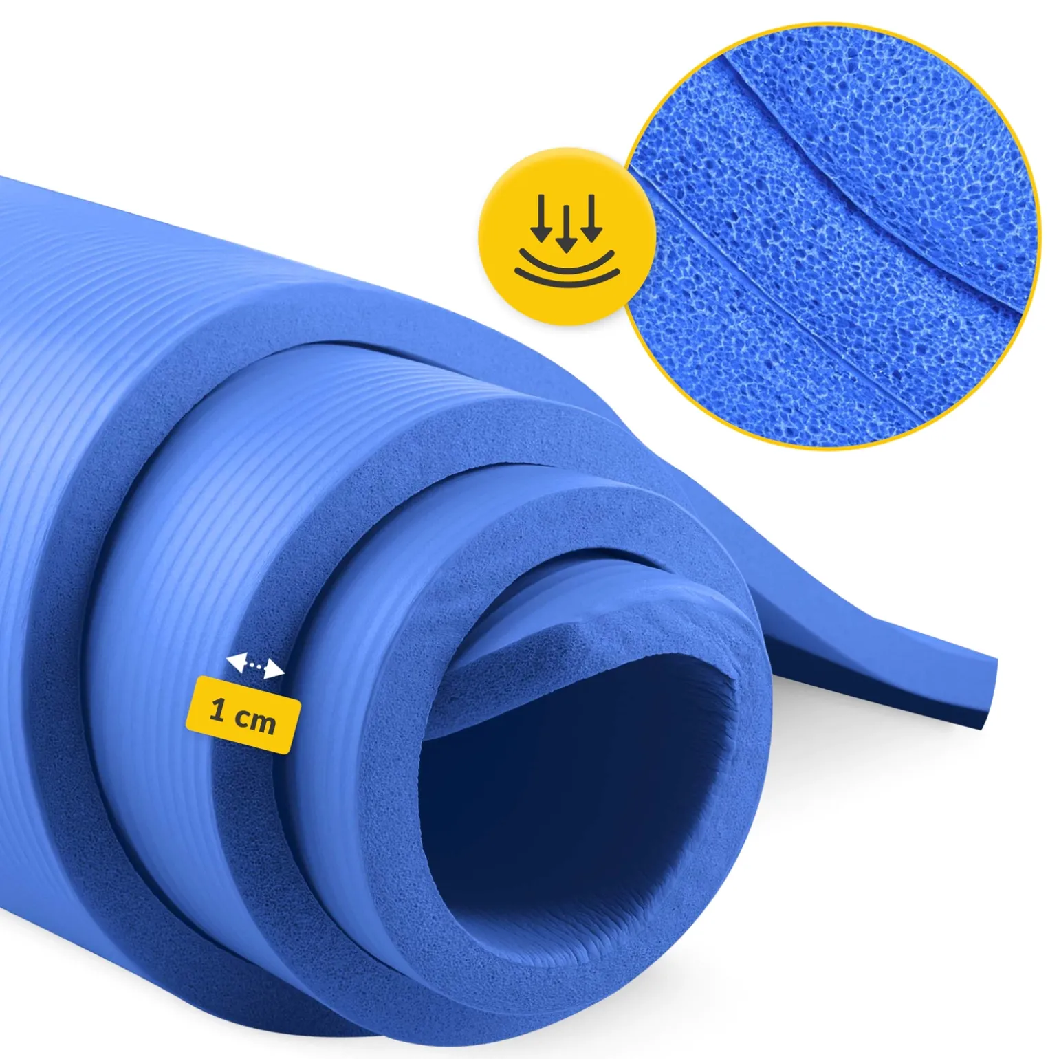 Mata do ćwiczeń fitness i jogi NBR 180 × 60 × 1 cm granatowa