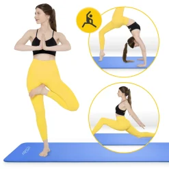 Mata do ćwiczeń fitness i jogi NBR 180 × 60 × 1 cm granatowa