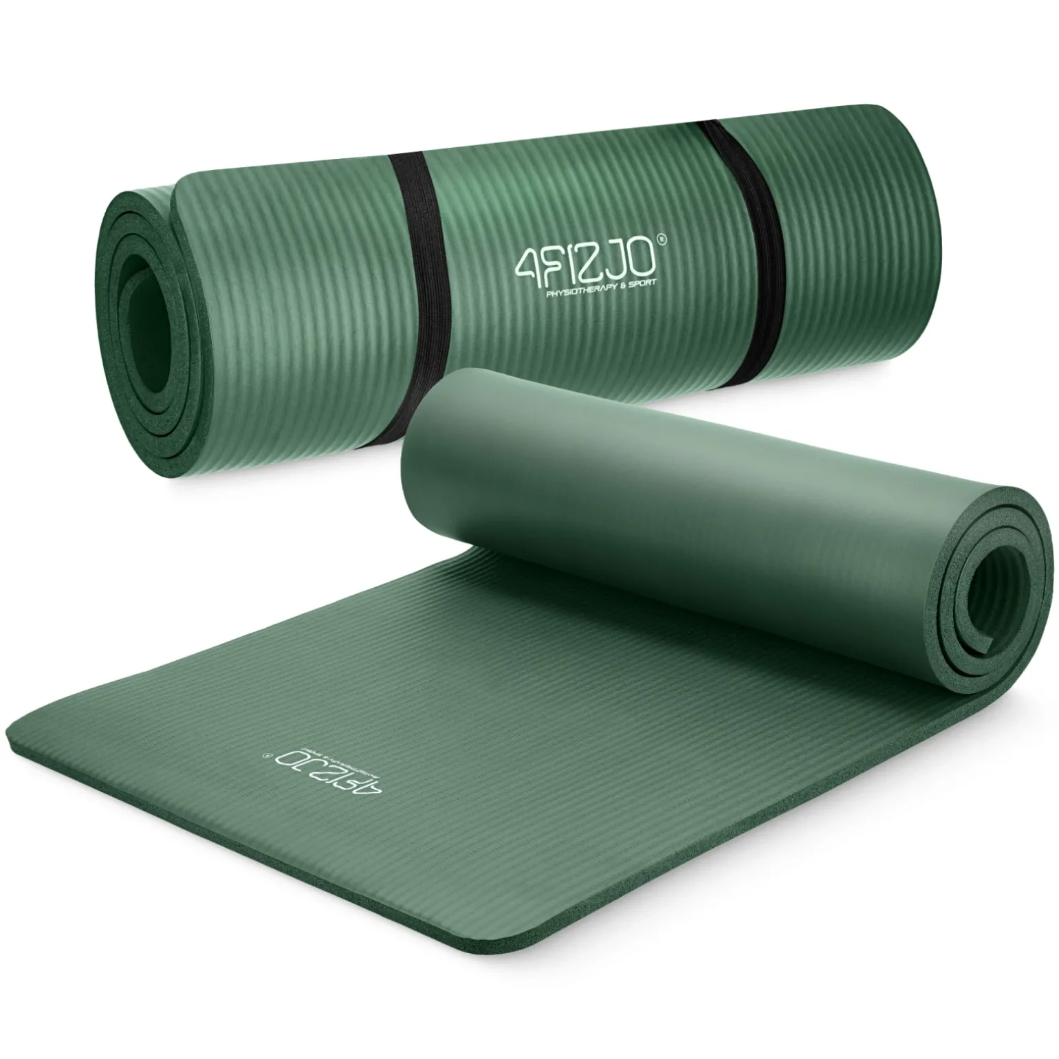Mata do ćwiczeń fitness i jogi NBR 180 × 60 × 1,5 cm szałwiowa zieleń