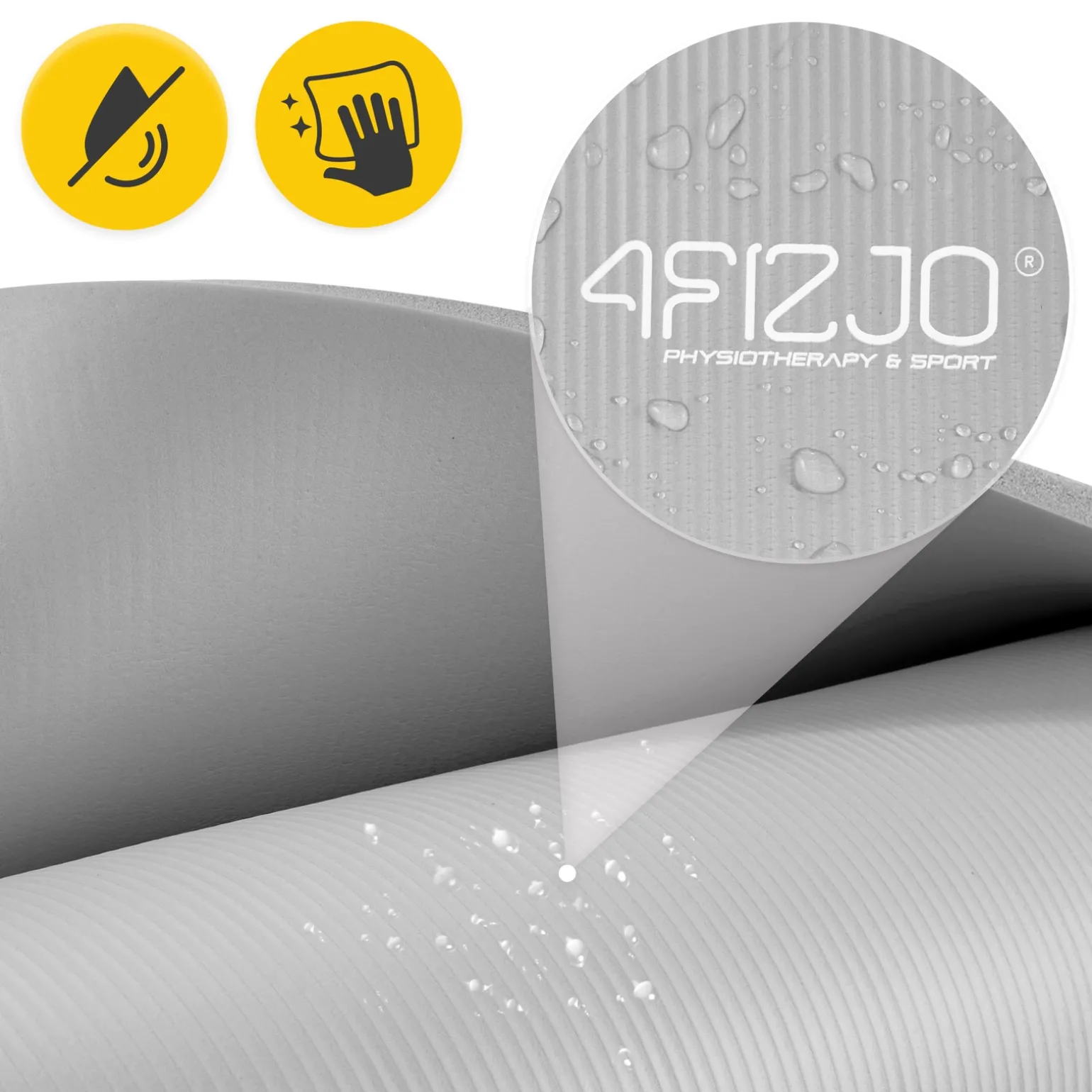 Mata do ćwiczeń fitness i jogi NBR 180 × 60 × 1 cm szara