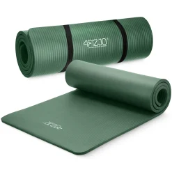 Mata do ćwiczeń fitness i jogi NBR 180 × 60 × 1 cm szałwiowa zieleń