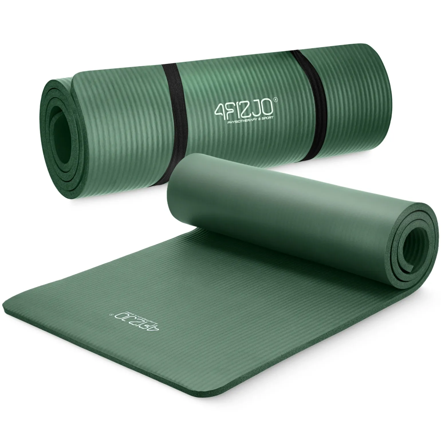 Mata do ćwiczeń fitness i jogi NBR 180 × 60 × 1 cm szałwiowa zieleń