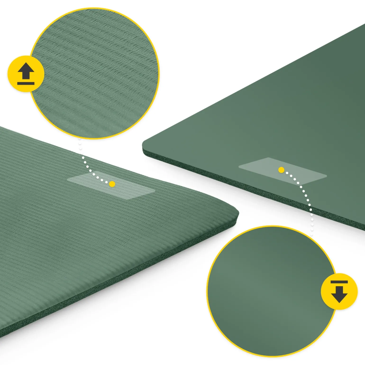 Mata do ćwiczeń fitness i jogi NBR 180 × 60 × 1 cm szałwiowa zieleń