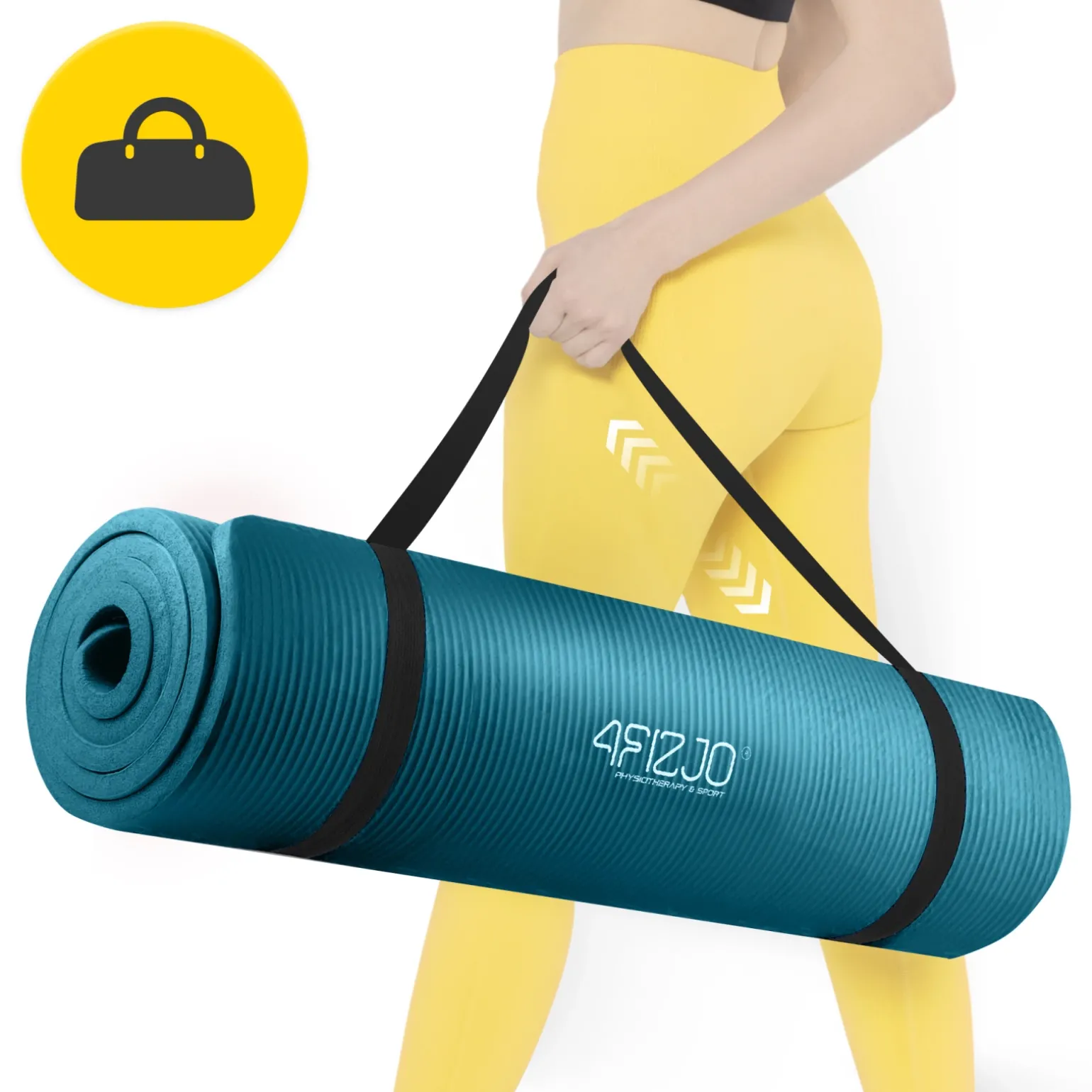 Mata do ćwiczeń fitness i jogi NBR 190 × 100 × 1,5 cm niebieska