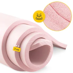 Mata do ćwiczeń fitness i jogi NBR 180 × 60 × 1 cm jasnoróżowa