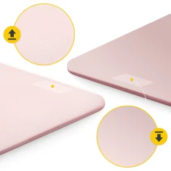 Mata do ćwiczeń fitness i jogi NBR 180 × 60 × 1 cm jasnoróżowa