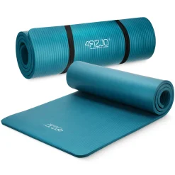 Mata do ćwiczeń fitness i jogi NBR 180 × 60 × 1 cm morska zieleń