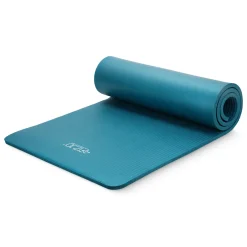 Mata do ćwiczeń fitness i jogi NBR 180 × 60 × 1 cm morska zieleń