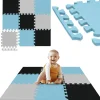 Mata edukacyjna dla dzieci puzzle 90 x 90 cm błękitna
