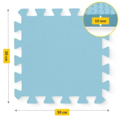 Mata edukacyjna dla dzieci puzzle 90 x 90 cm błękitna