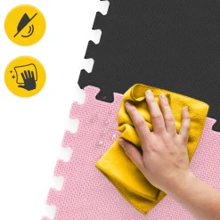 Mata edukacyjna dla dzieci puzzle 180 x 180 cm różowa