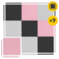 Mata edukacyjna dla dzieci puzzle 180 x 180 cm różowa