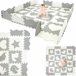Mata edukacyjna dla dzieci puzzle 150 x 150 cm biała