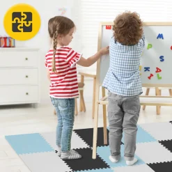 Mata edukacyjna dla dzieci puzzle 180 x 180 cm błękitna