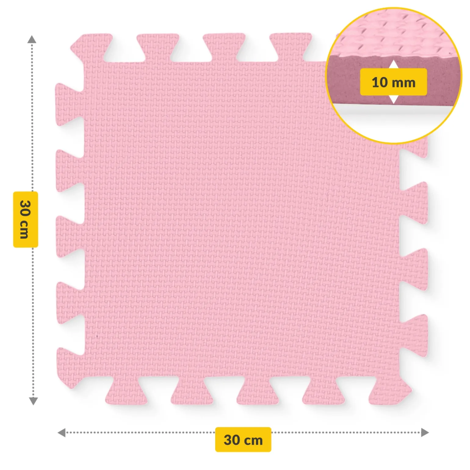 Mata edukacyjna dla dzieci puzzle 90 x 90 cm różowa