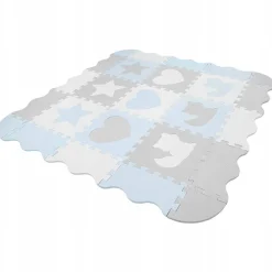 Mata edukacyjna dla dzieci puzzle 120 x 120 cm błękitna