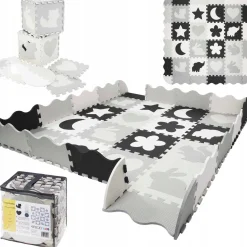 Mata edukacyjna dla dzieci puzzle 150 x 150 cm szara