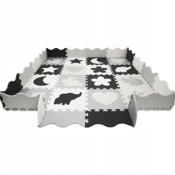 Mata edukacyjna dla dzieci puzzle 150 x 150 cm szara