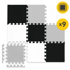 Mata edukacyjna dla dzieci puzzle 90 x 90 cm szara