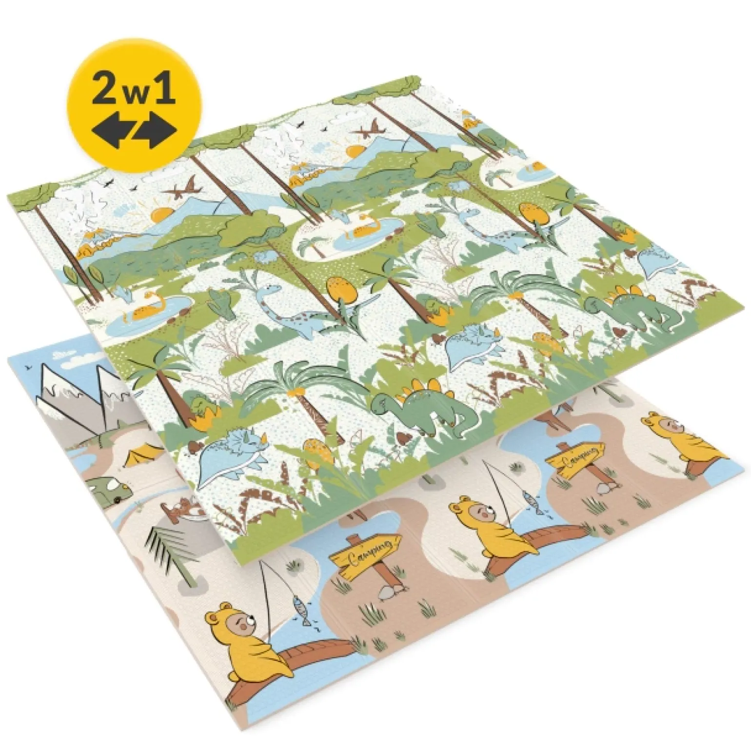 Mata edukacyjna dla niemowląt Dżungla i Camping 200 x 180 cm