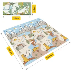 Mata edukacyjna dla niemowląt Dżungla i Camping 200 x 180 cm