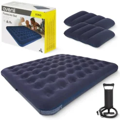 Materac dmuchany dwuosobowy Avenli 203 x 183 x 22 cm z pompką i poduszkami