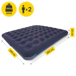 Materac dmuchany dwuosobowy Avenli 203 x 183 x 22 cm z pompką i poduszkami
