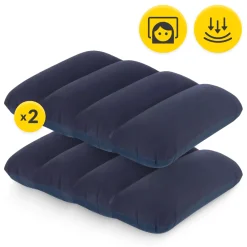 Materac dmuchany dwuosobowy Avenli 203 x 183 x 22 cm z pompką i poduszkami