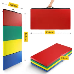 Materac gimnastyczny składany XL wielokolorowy