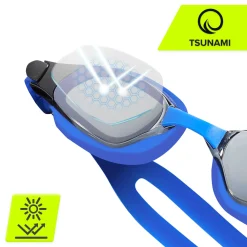 Okulary do pływania TSUNAMI niebieskie