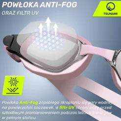 Okulary do pływania TSUNAMI różowe
