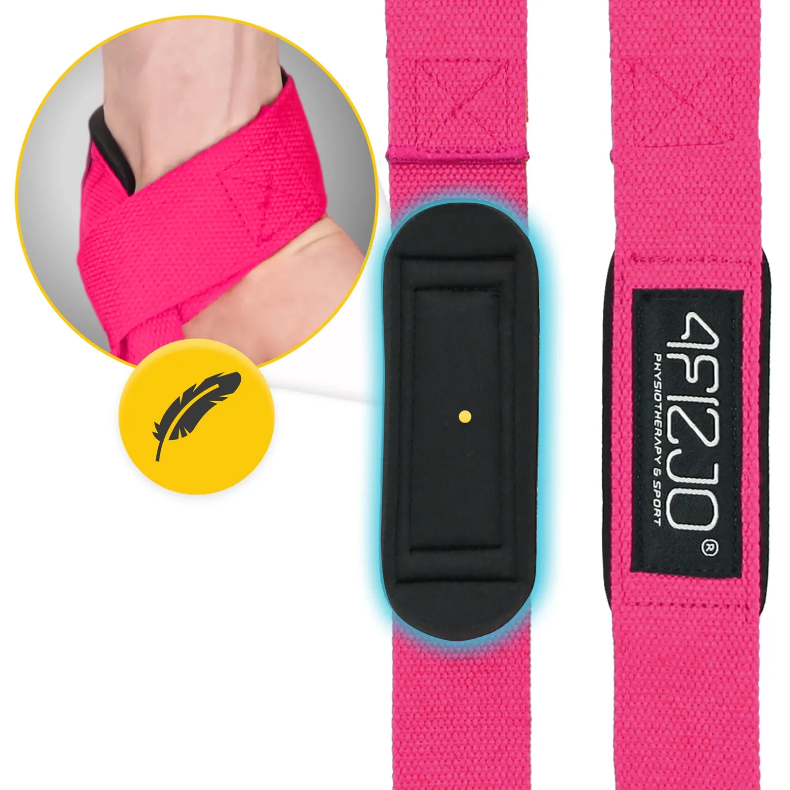 Paski treningowe do martwego ciągu Deadlift Straps różowe