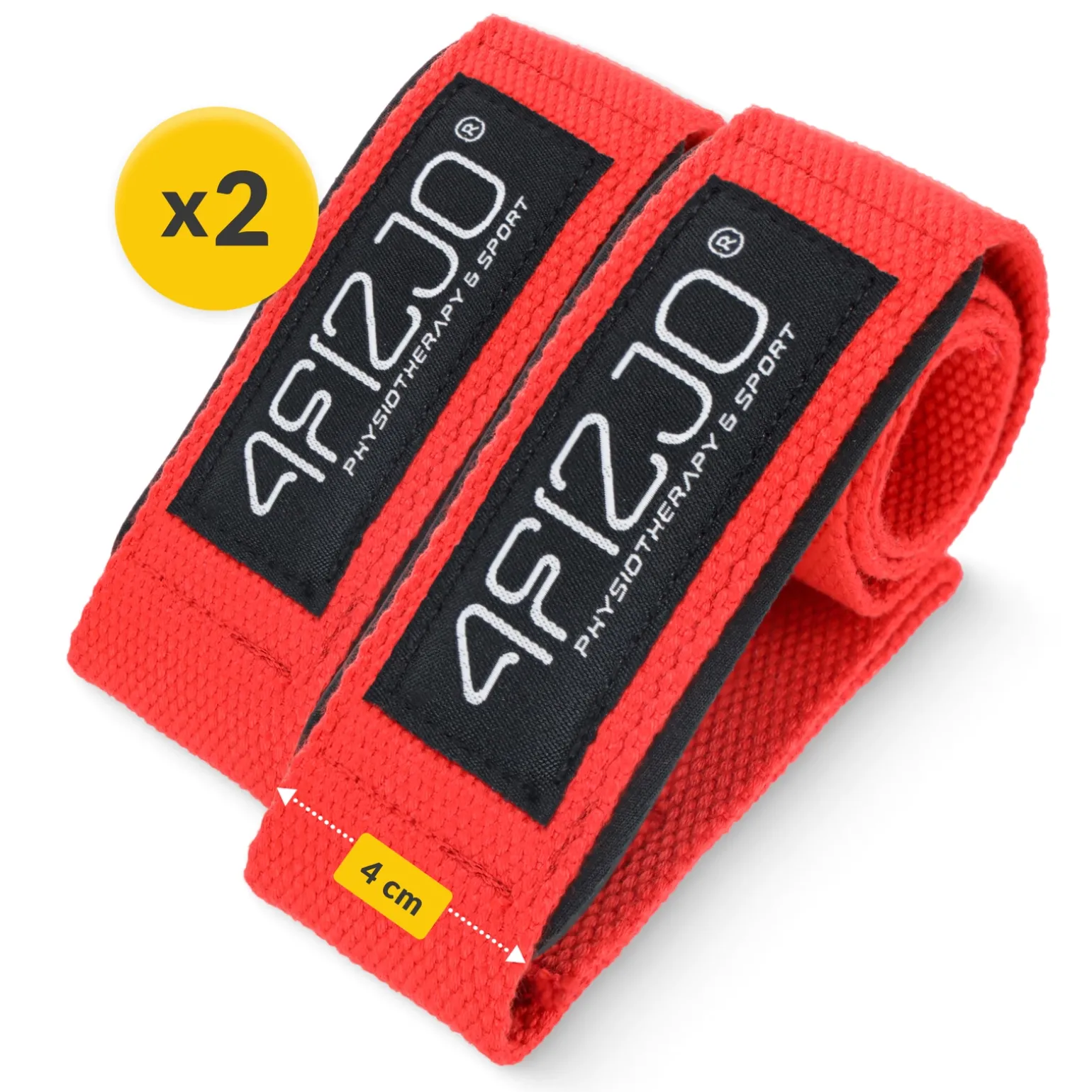 Paski treningowe do martwego ciągu Deadlift Straps czerwone