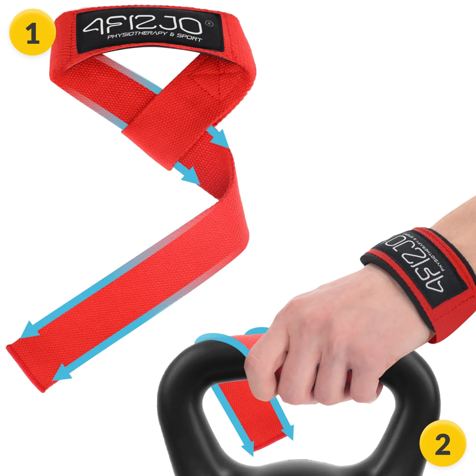 Paski treningowe do martwego ciągu Deadlift Straps czerwone