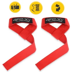Paski treningowe do martwego ciągu Deadlift Straps czerwone