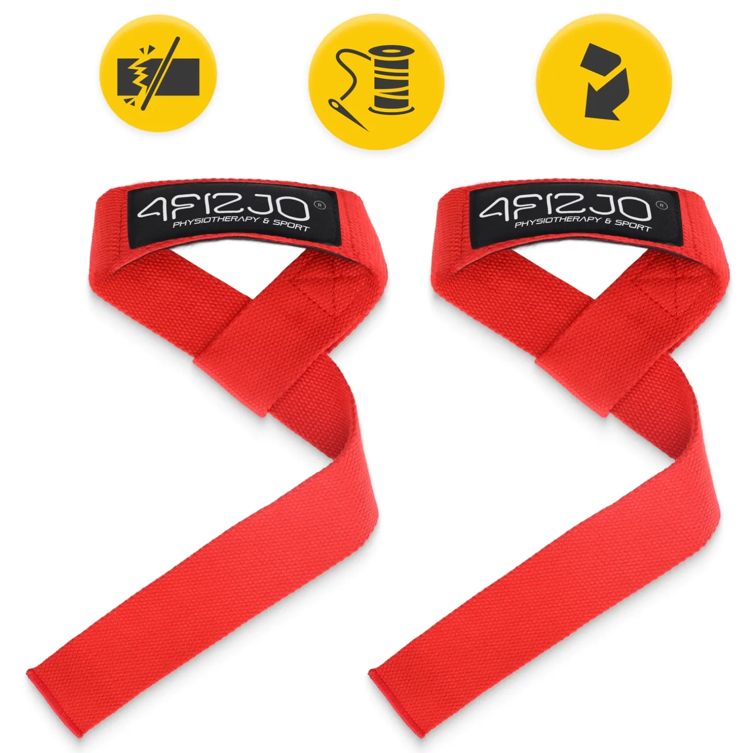 Paski treningowe do martwego ciągu Deadlift Straps czerwone
