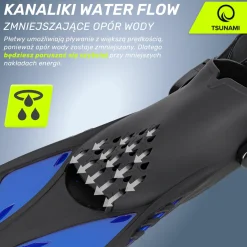 Płetwy do pływania TSUNAMI L/XL granatowe