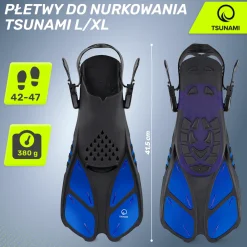 Płetwy do pływania TSUNAMI L/XL granatowe