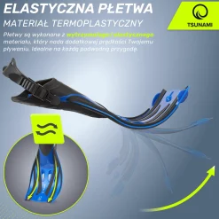 Płetwy do pływania TSUNAMI S/M niebieskie